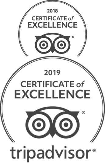 TripAdvisor Certification of Excellence 2018 and 2019