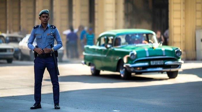 Cuban Police Officer on the street-min